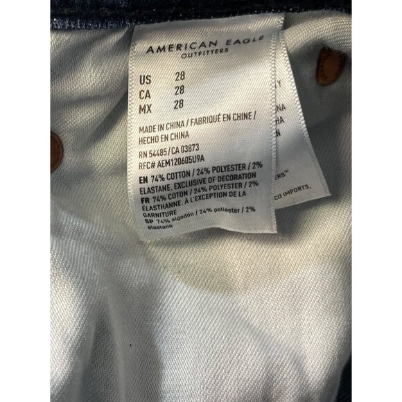 American Eagle mens size 28 airflex + denim jean shorts Distressed pre-owned - Picture 11 of 16